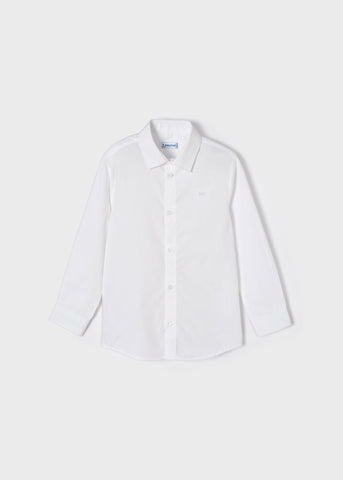 Basic Collared Button Up Shirt in White