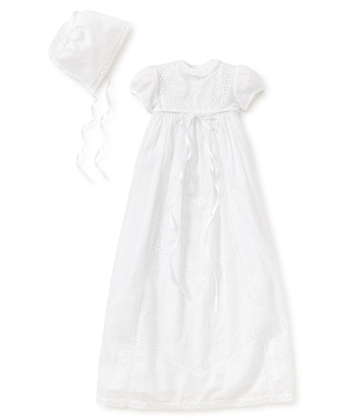 Victoria Cotton Christening Gown with Bonnet
