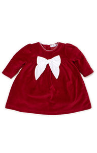 Red Holiday Velour Baby Dress