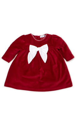 Red Holiday Velour Baby Dress