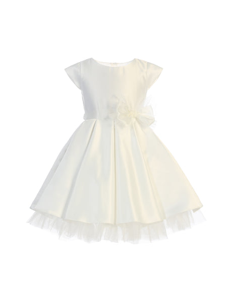 Classic Bow Party Dress in Off White