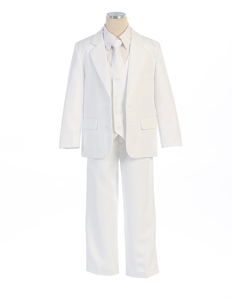 Boys Slim Fit Suit in White