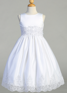 Corded Lace & Sequins Communion Dress