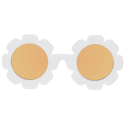 The Flower Child White with Polarized Mirrored Lenses