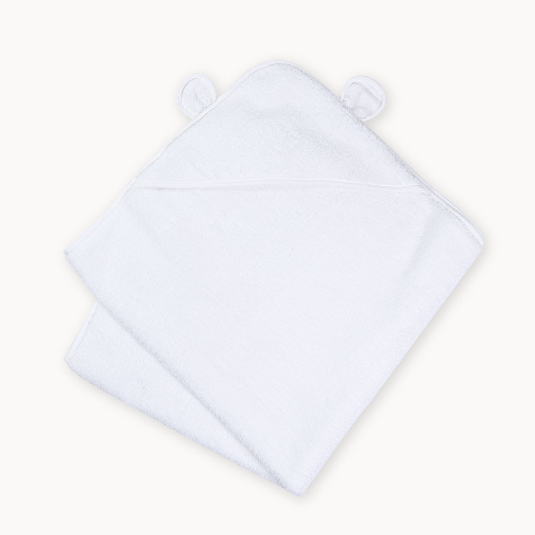 Organic Cotton Hooded Towel in White