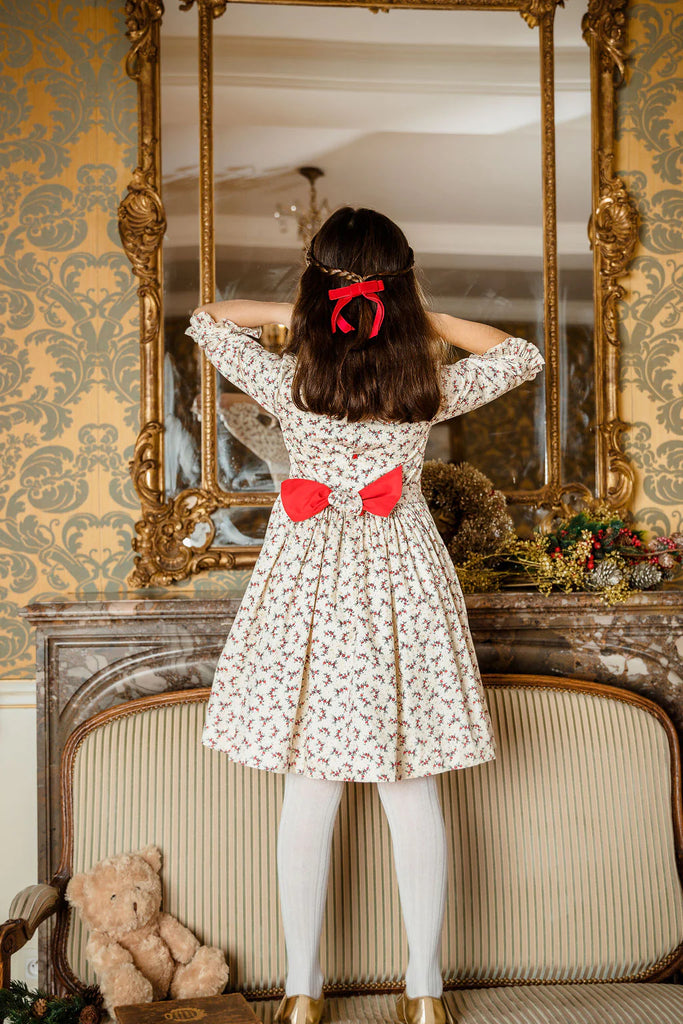Girls Smocked Holiday Dress in Elizabeth French Floral Girls Smocked Holiday Dress in Elizabeth French Floral