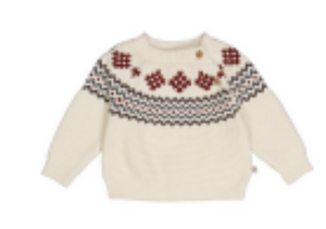 Organic Cotton Jacquard Knit Holiday Sweater