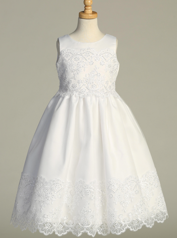 Corded Embroidered Tulle & Sequins Communion Dress