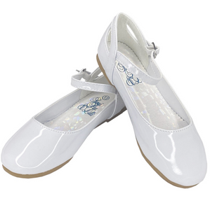 Girls Communion White Flat Shoes