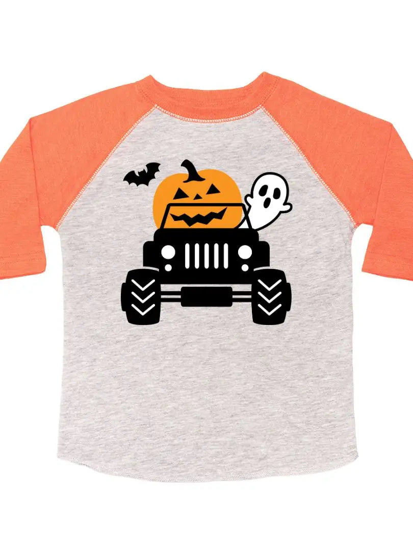 Pumpkin Monster Truck Halloween 3/4 Shirt