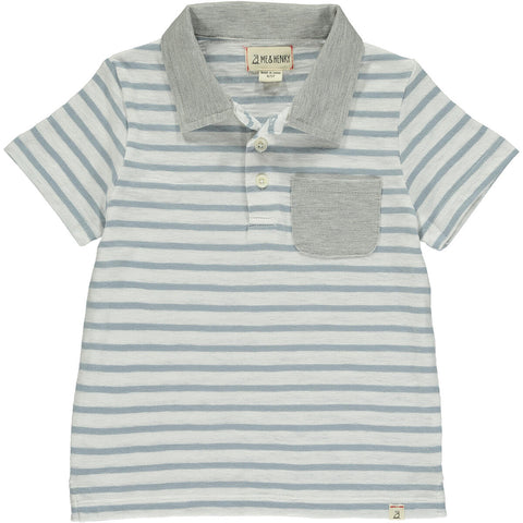 Boy's Anchor Polo Shirt in Slate
