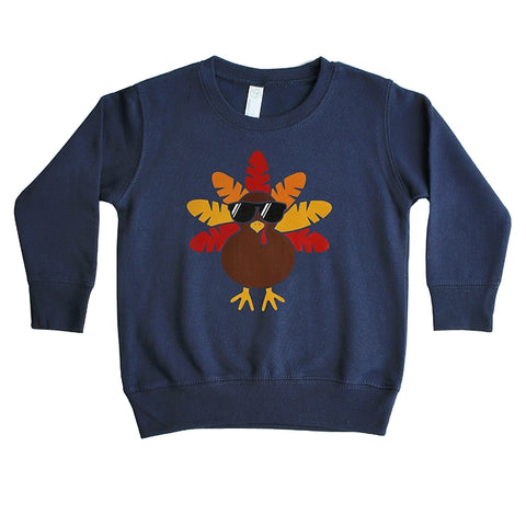 Cool Turkey Sweatshirt (Thanksgiving) in Navy
