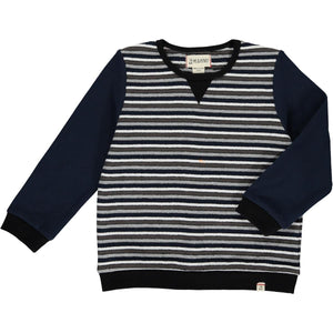 Obion Shirt in Navy / Gray / White Stripe