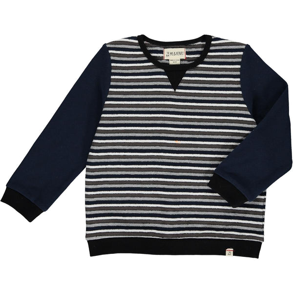 Obion Shirt in Navy / Gray / White Stripe