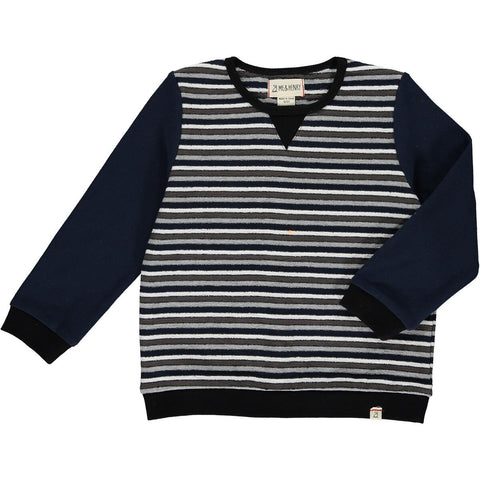 Obion Shirt in Navy / Gray / White Stripe