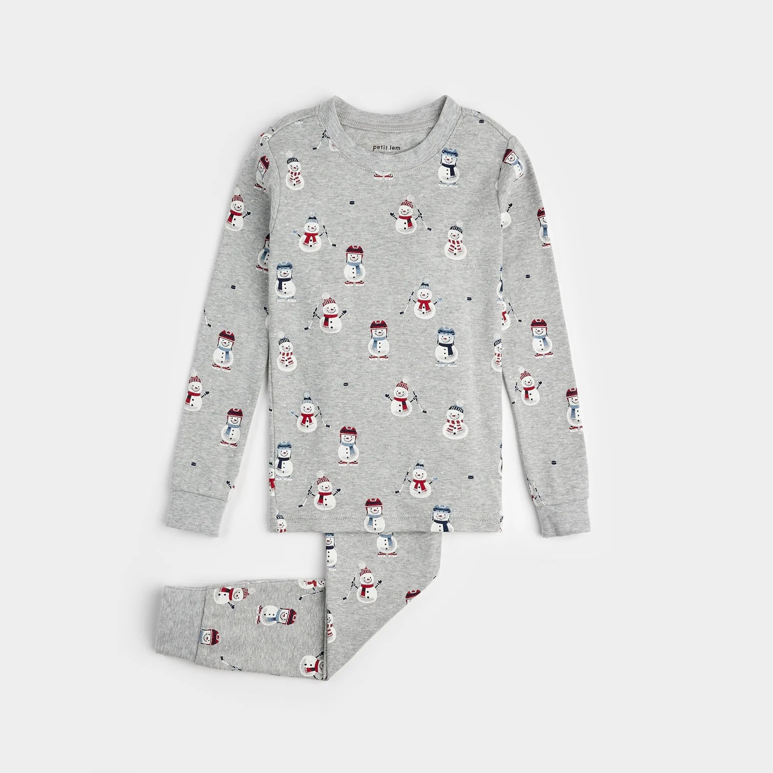 Organic Cotton Pajama Set in Skating Snowman