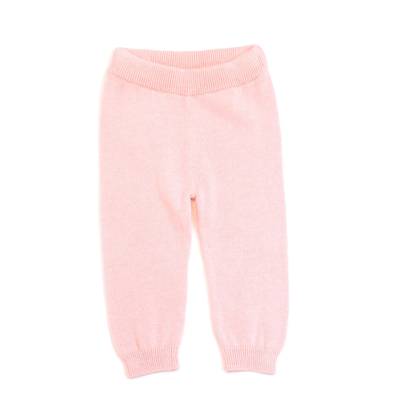 Organic Cotton Knit Ruffle Sweater + Pant Set in Blush Pink
