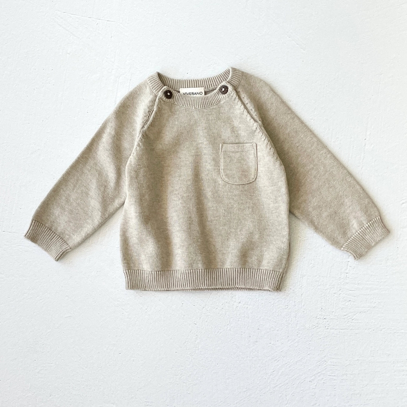 Organic Cotton Knit Sweater in Oatmeal