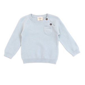Organic Cotton Knit Sweater in Blue