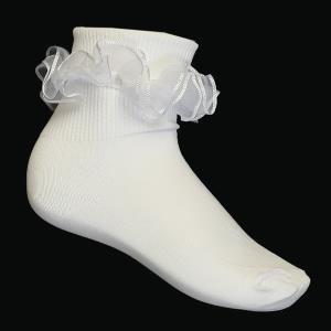 Girls Communion Ruffled Socks
