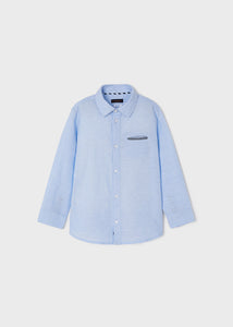 Linen Button Up Shirt in Sky Blue