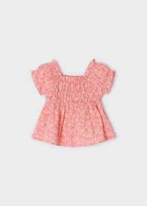 Floral Smocked Top in Coral Blush