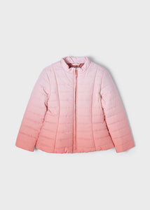 Girls Padded Windbreaker Jacket in Pink Ombre