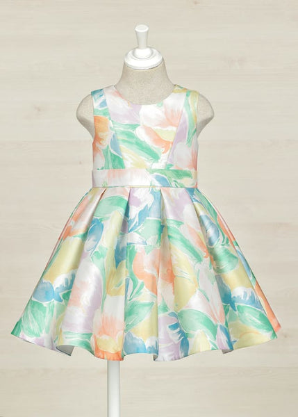 Pastel Print Mikado Dress