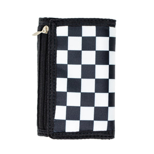 Boy's Checkered Wallet in Black