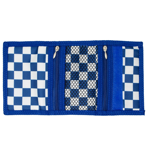 Boy's Checkered Wallet in Blue