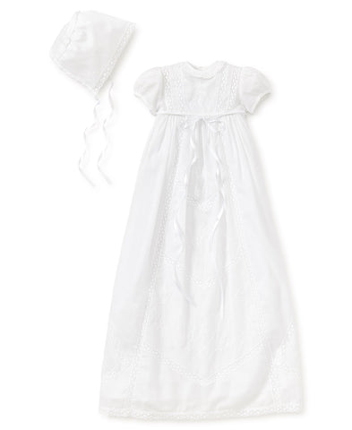 Victoria Cotton Christening Gown with Bonnet