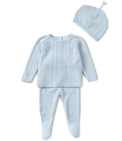 Cable Knit Take Me Home 3 Piece Set in Powder Blue