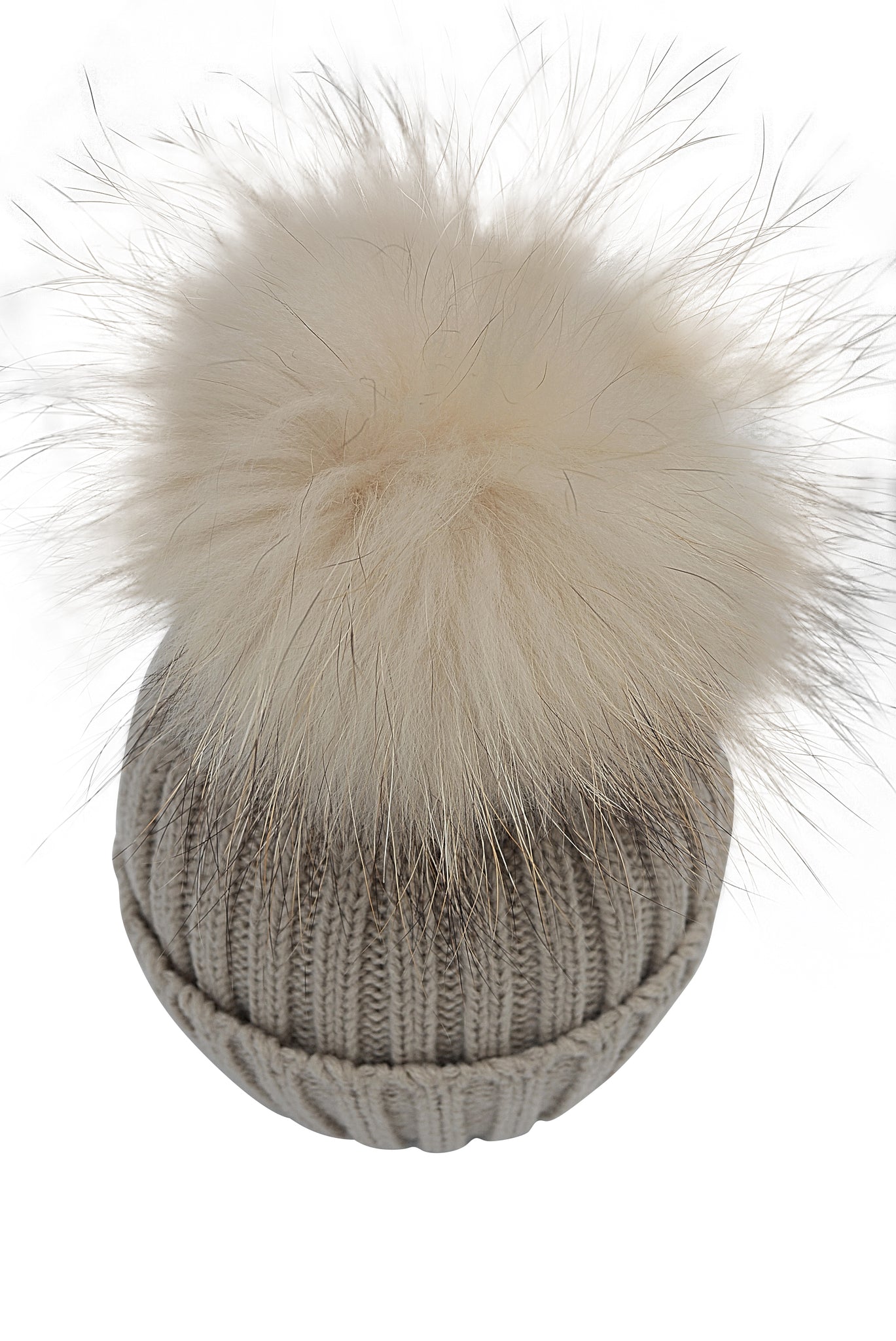 Baby / Toddler Knit Pom Pom Hat in Cappuccino