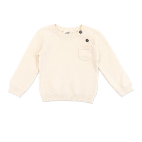 Organic Cotton Knit Sweater in Cream