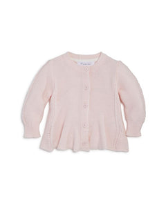 Seed Stitch Flared Cardigan in Pink