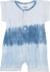 Pima Cotton Romper in Gradient Blue Tie Dye