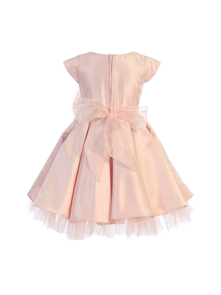 Classic Bow Party Dress in Petal Pink