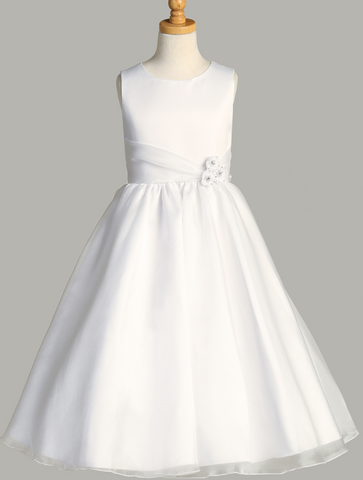 Satin with Crystal Organza Communion Dress