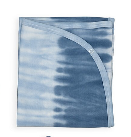 Pima Cotton Baby Blanket in Gradient Blue Tie Dye