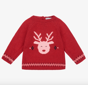 Patachou Reindeer Sweater in Red