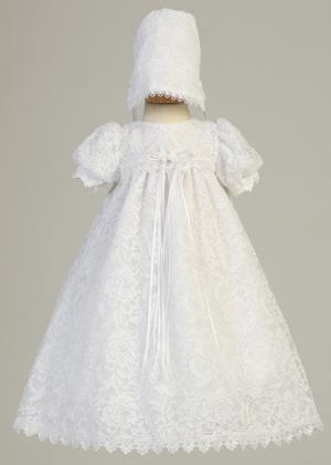 Lace Christening Dress with Bonnet