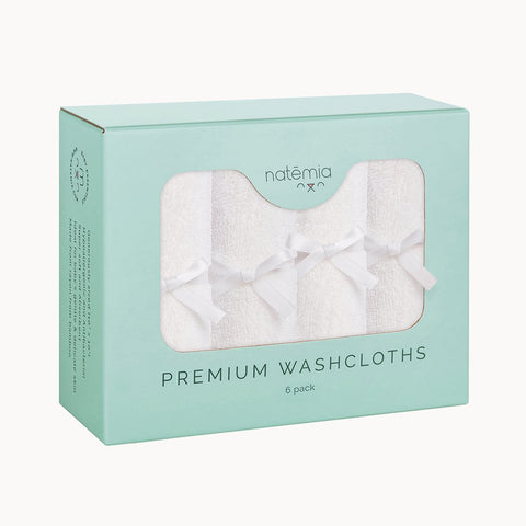 Ultra Soft Bamboo 6 Pack Washcloths in White