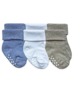 Baby Non-Skin Socks - 3 Pack in Blue