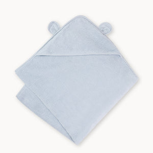Organic Cotton Hooded Towel in Light Blue