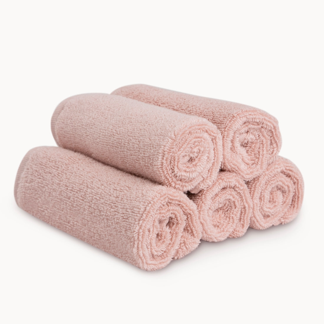 Organic Cotton 5 Pack Washcloths in Blush Pink