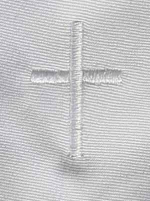 White Communion Tie with Embroidered Cross