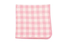 Knit Baby Blanket in Pink Gingham