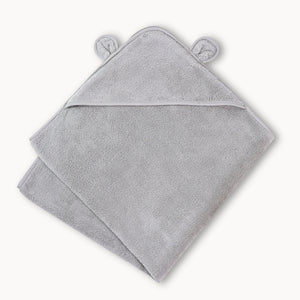 Organic Cotton Hooded Towel in Gray