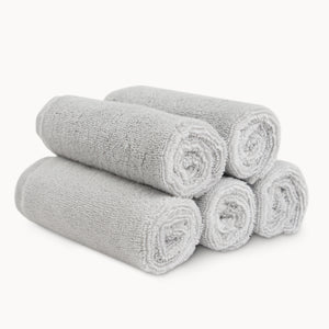 Organic Cotton 5 Pack Washcloths in Gray