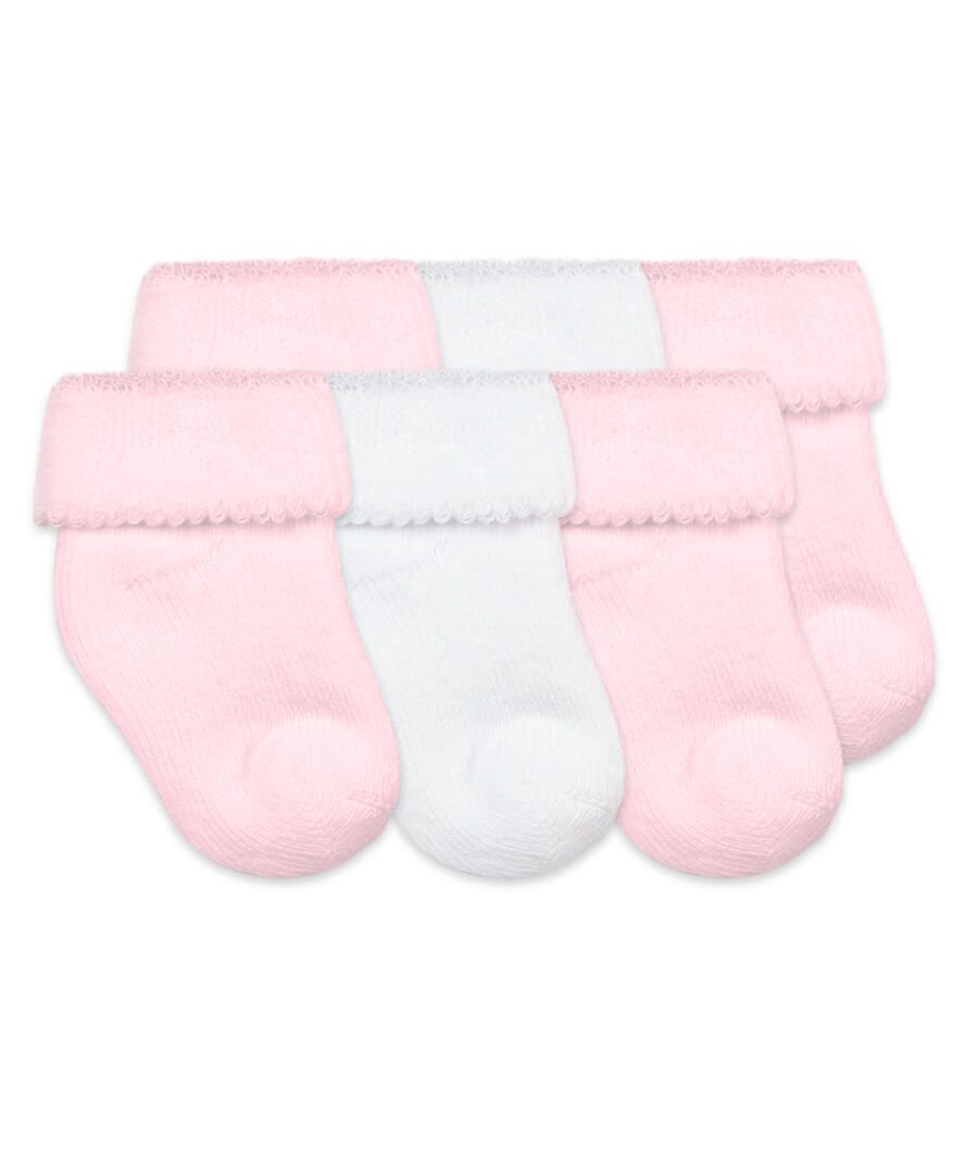 Cushion Terry Bootie Socks - 3 Pack in Pink
